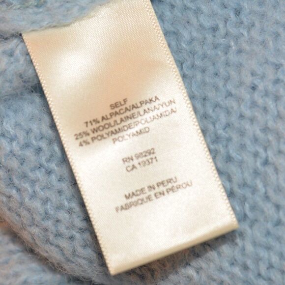 Tibi Alpaca Knit Cozette Blue Puff Sleeve Sweater Sz S - Picture 8 of 9